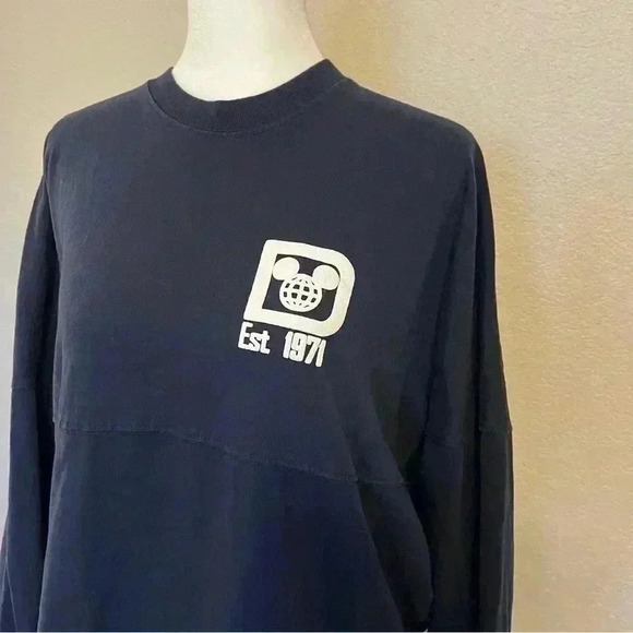 Disney World Spirit Jersey Navy Long Sleeve Crew Neck Size Small - Picture 2 of 11